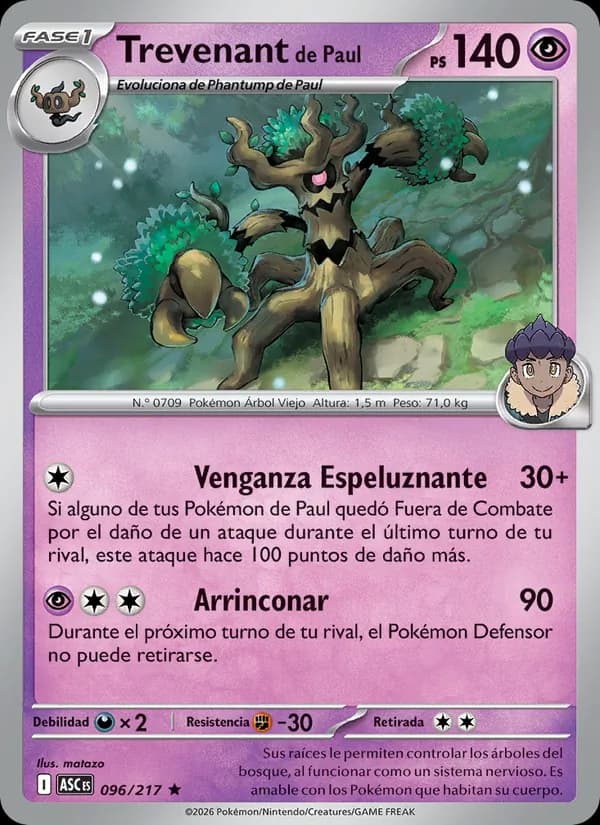 Trevenant de Paul card in Spanish