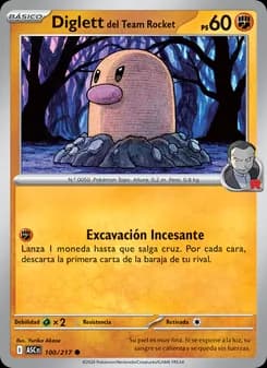 Diglett del Team Rocket card in Spanish