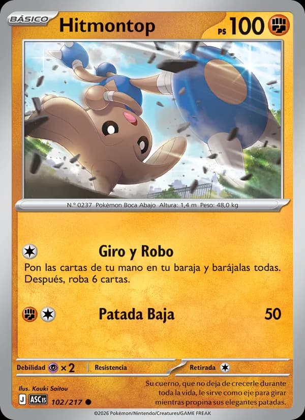 Hitmontop card in Spanish