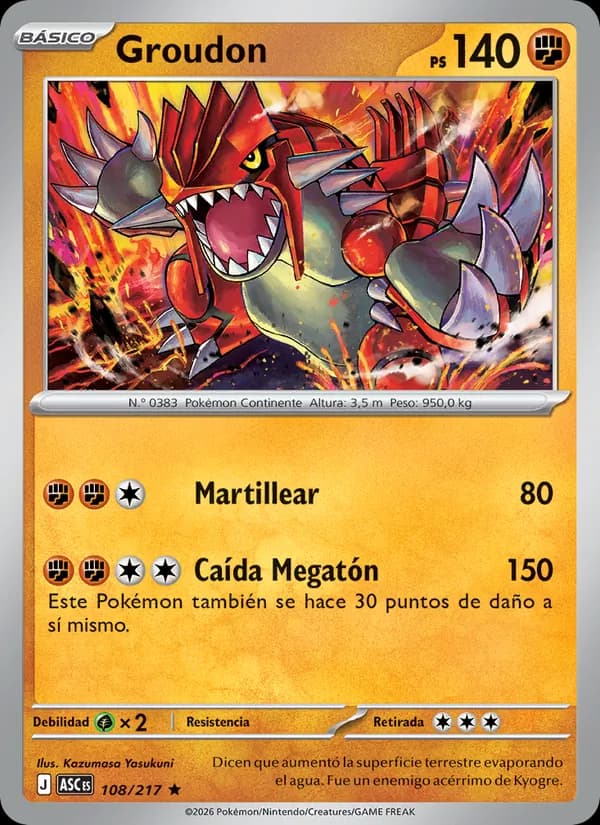 Groudon card in Spanish