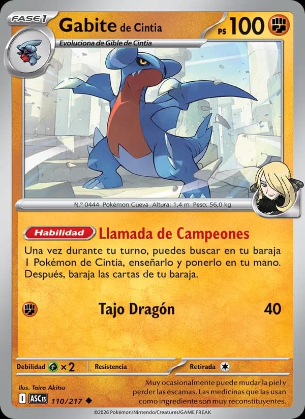 Gabite de Cintia card in Spanish