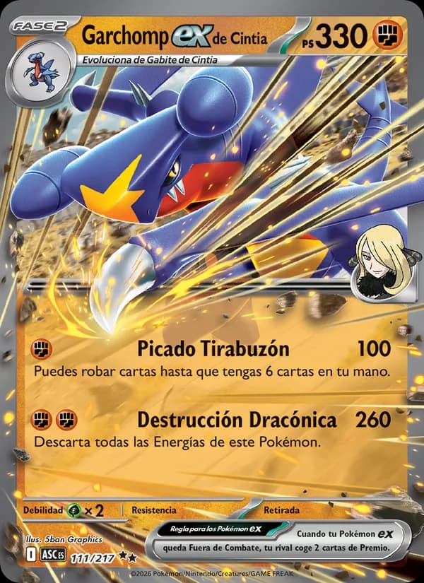 Garchomp ex de Cintia card in Spanish