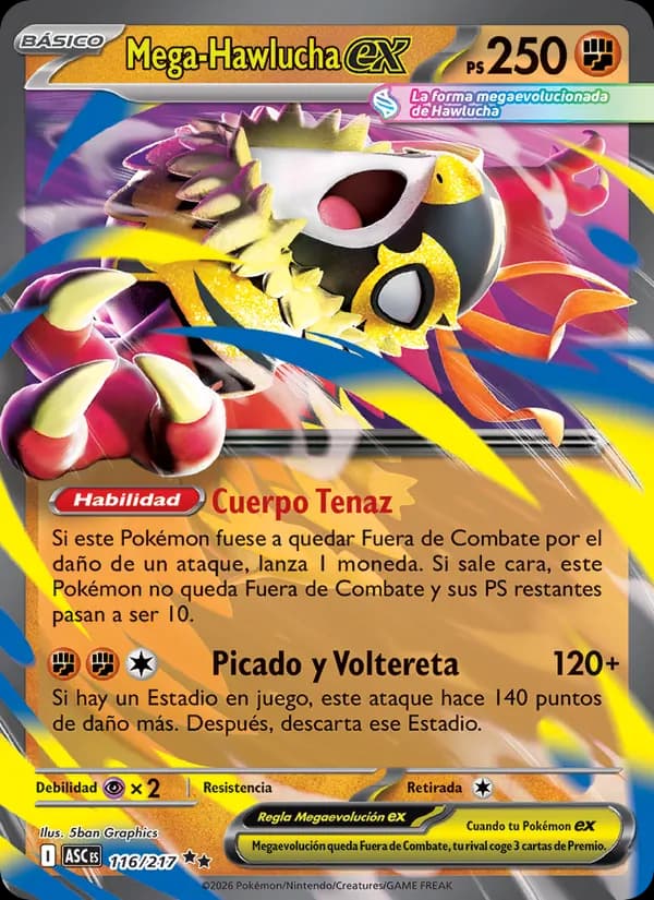Mega-Hawlucha ex card in Spanish