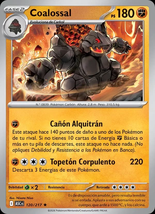 Coalossal card in Spanish