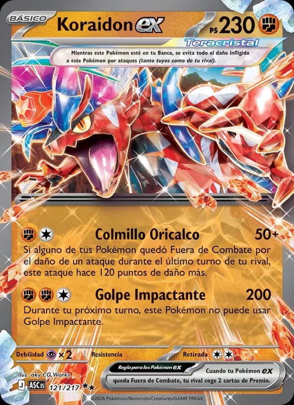 Koraidon ex card in Spanish