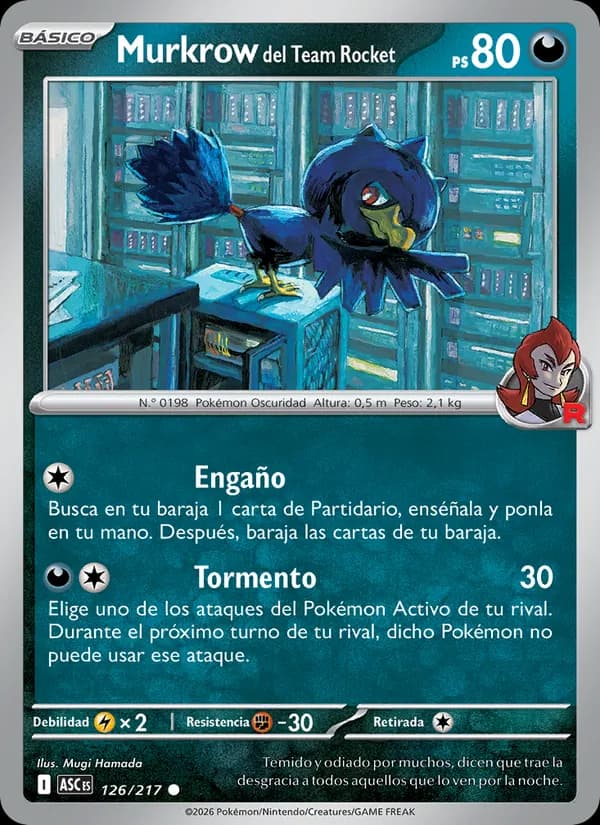 Murkrow del Team Rocket card in Spanish