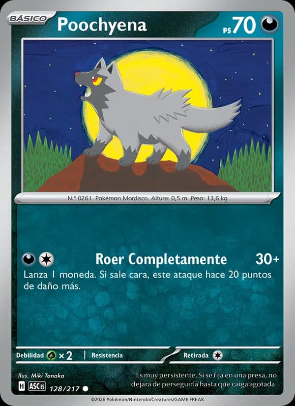 Poochyena card in Spanish