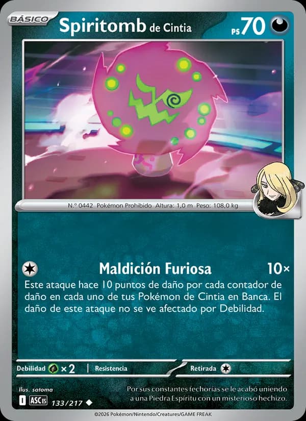Spiritomb de Cintia card in Spanish