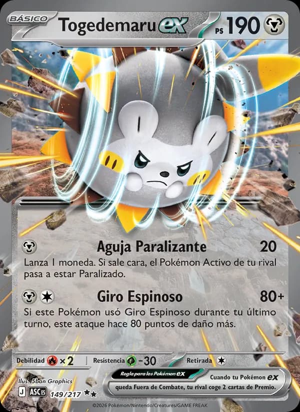 Togedemaru ex card in Spanish