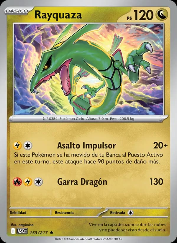 Rayquaza card in Spanish