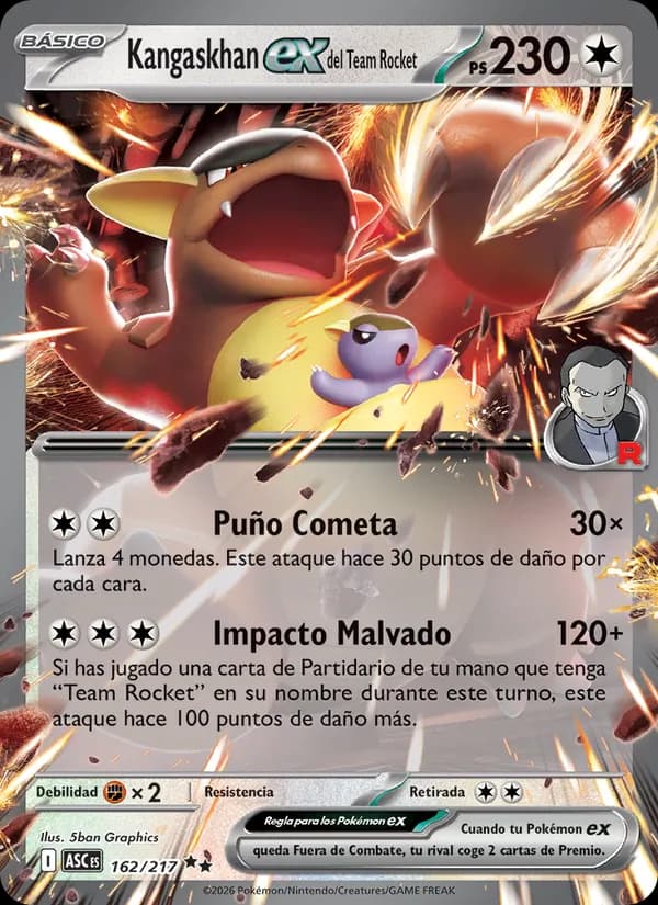Kangaskhan ex del Team Rocket card in Spanish