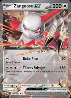 Zangoose ex card in Spanish