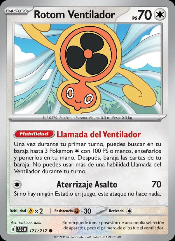 Rotom Ventilador card in Spanish