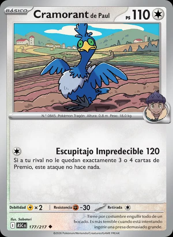 Cramorant de Paul card in Spanish
