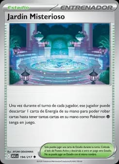 Jardín Misterioso card in Spanish
