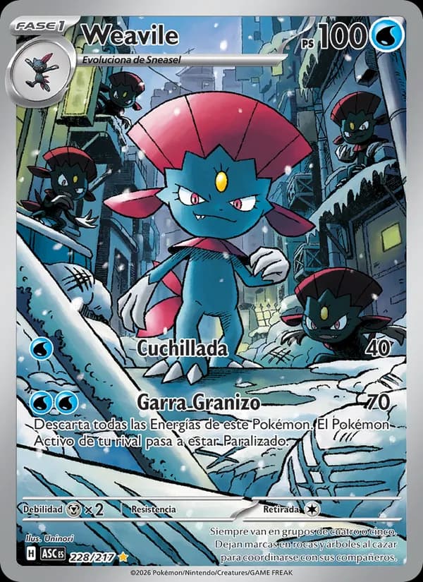 Weavile card in Spanish