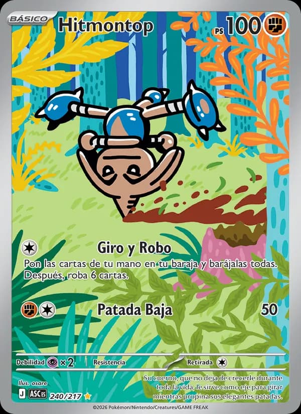 Hitmontop card in Spanish