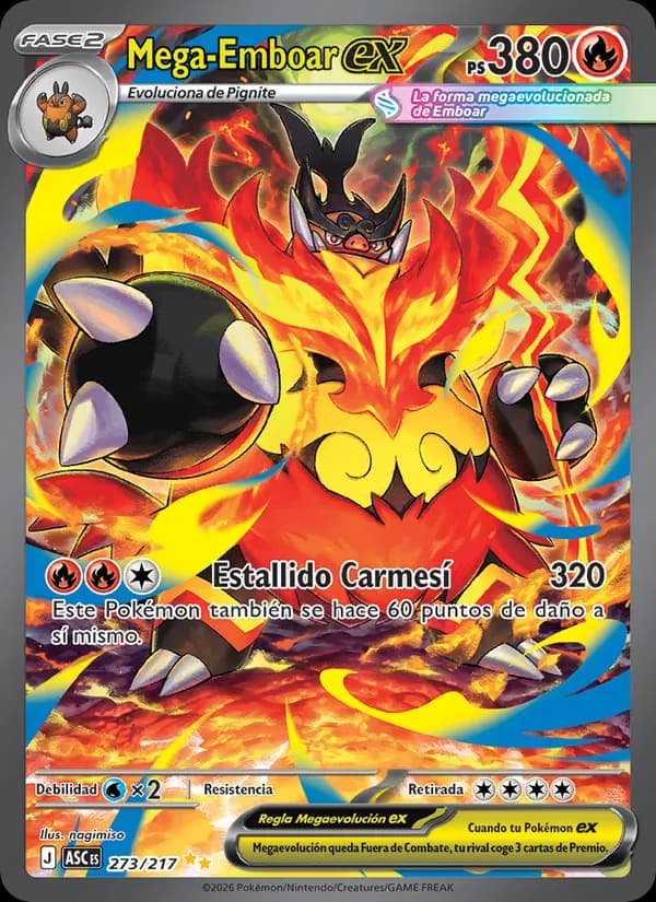 Mega-Emboar ex card in Spanish