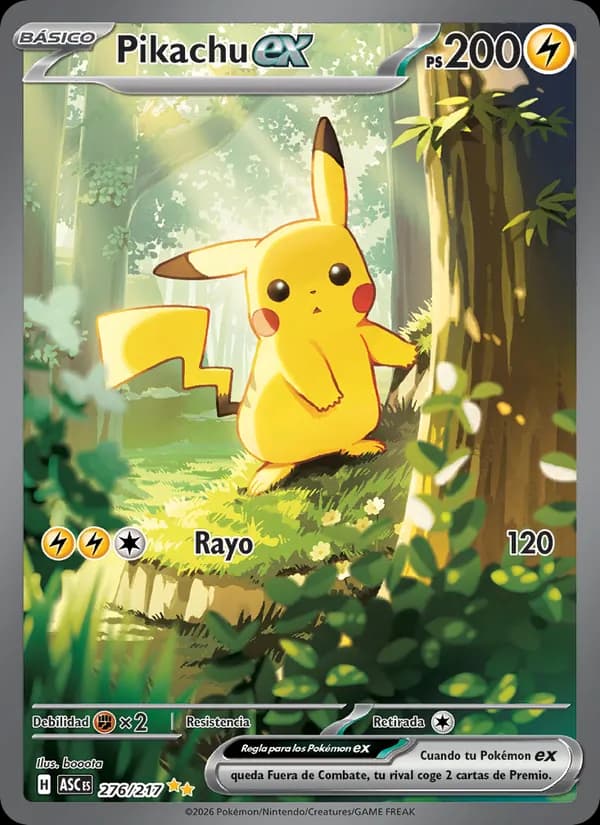 Pikachu ex card in Spanish