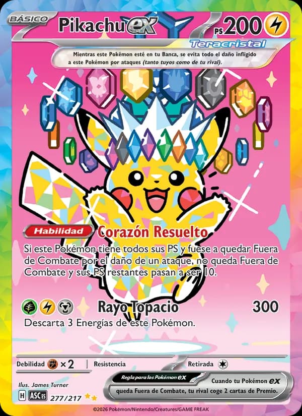 Pikachu ex card in Spanish