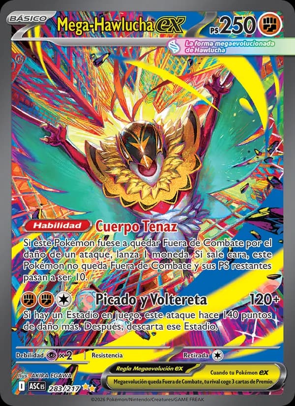 Mega-Hawlucha ex card in Spanish