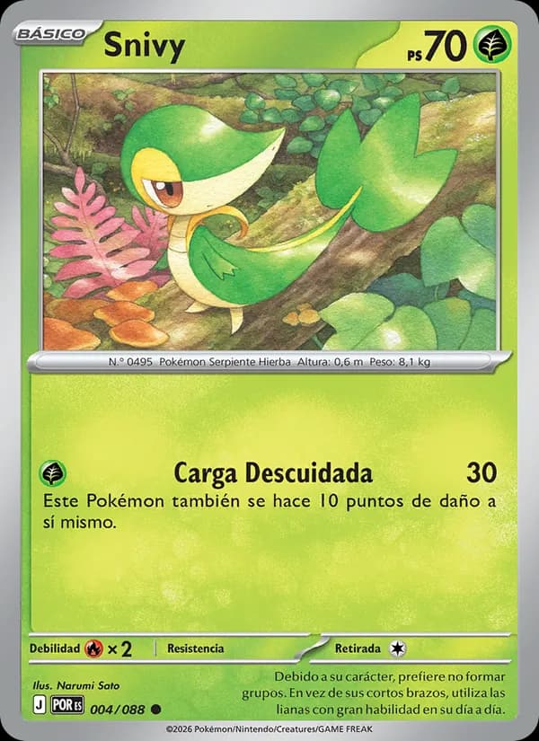 Snivy card in Spanish