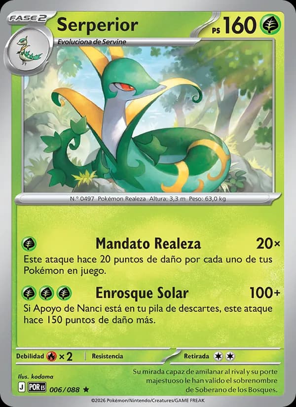 Serperior card in Spanish