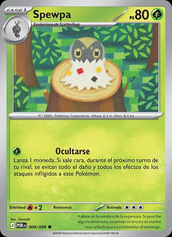 Spewpa card in Spanish