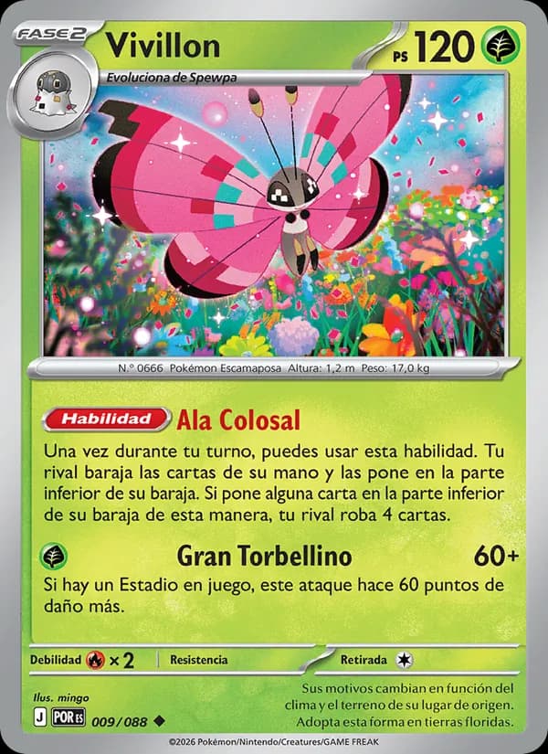 Vivillon card in Spanish