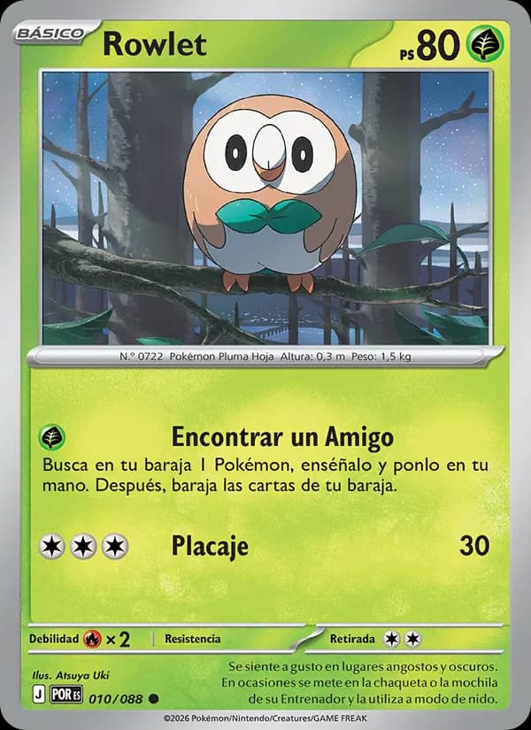Rowlet card in Spanish