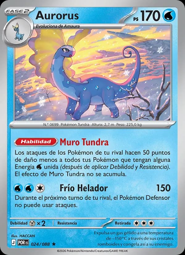 Aurorus card in Spanish