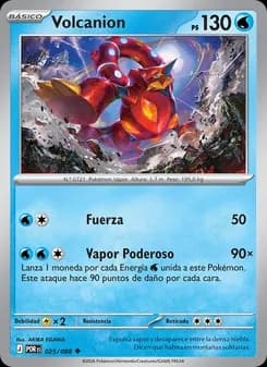 Volcanion card in Spanish