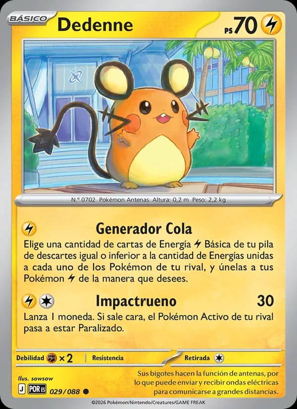 Dedenne card in Spanish