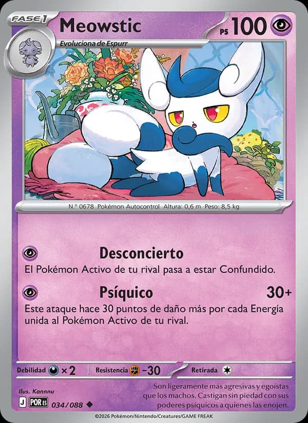 Meowstic card in Spanish