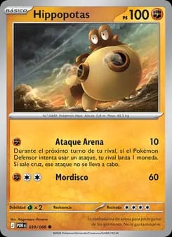 Hippopotas card in Spanish