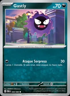 Gastly card in Spanish