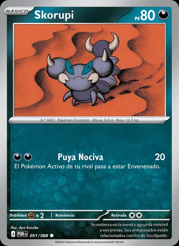 Skorupi card in Spanish