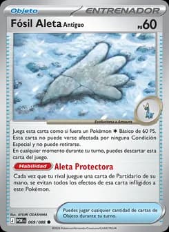 Fósil Aleta Antiguo card in Spanish