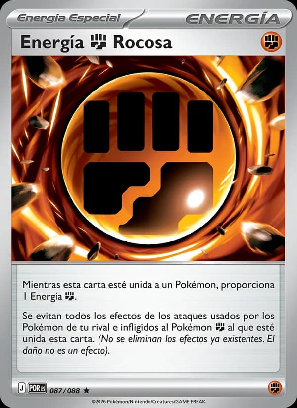 Energía Fighting Rocosa card in Spanish