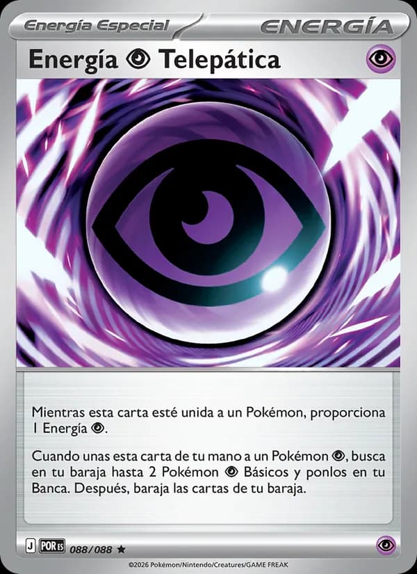 Energía Psychic Telepática card in Spanish