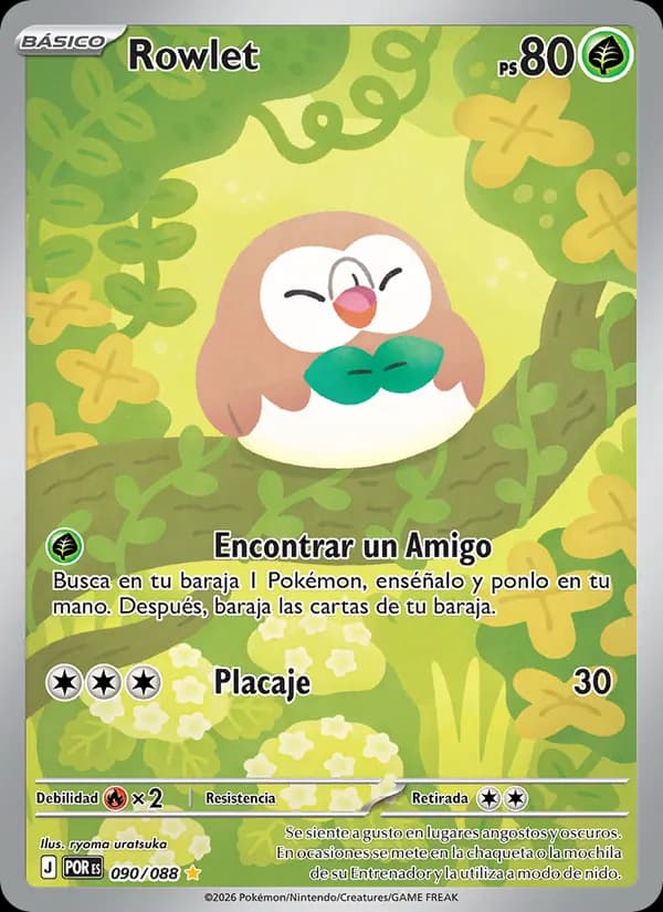 Rowlet card in Spanish
