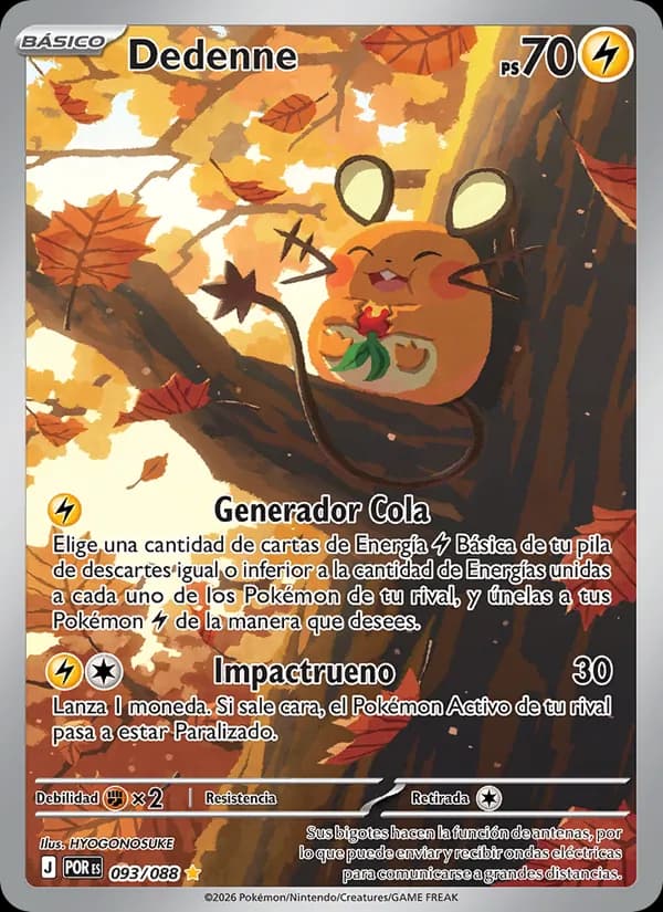 Dedenne card in Spanish