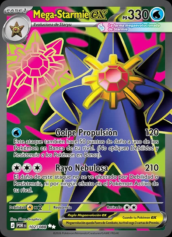 Mega-Starmie ex card in Spanish