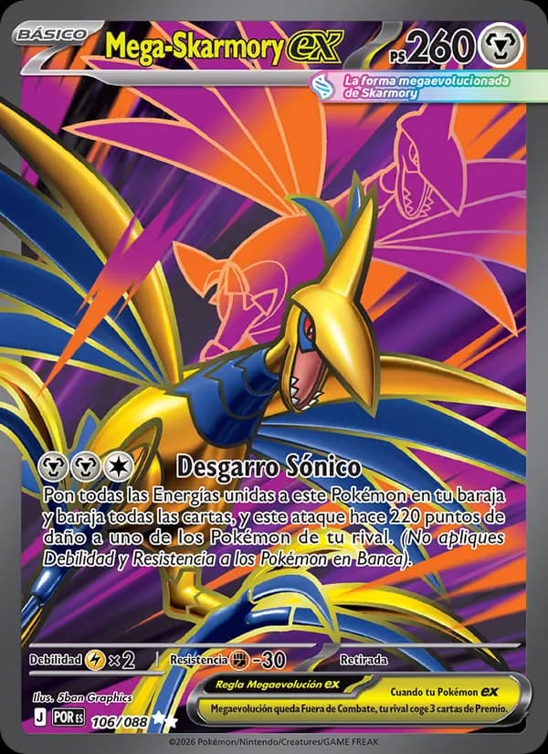 Mega-Skarmory ex card in Spanish