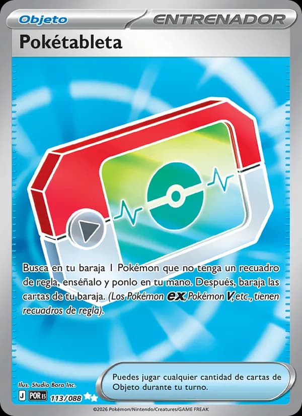 Pokétableta card in Spanish