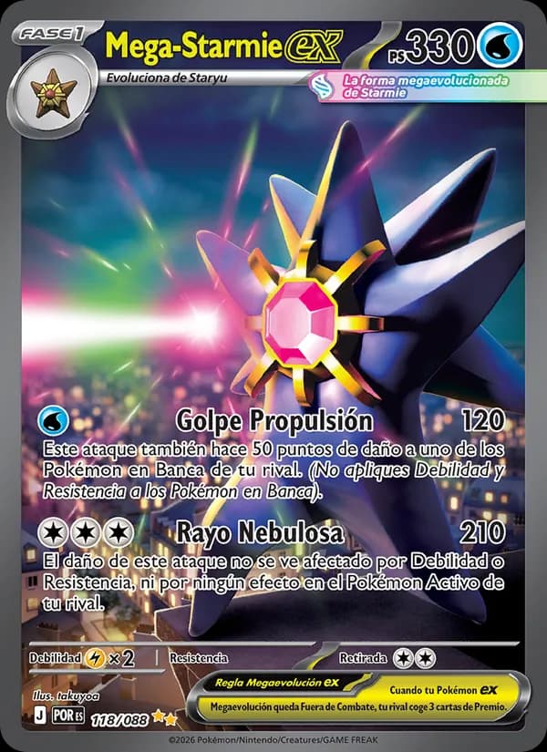 Mega-Starmie ex card in Spanish