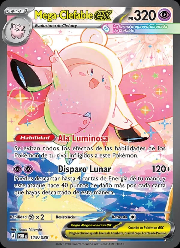 Mega-Clefable ex card in Spanish