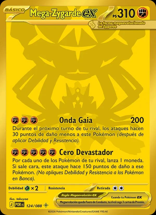 Mega-Zygarde ex card in Spanish