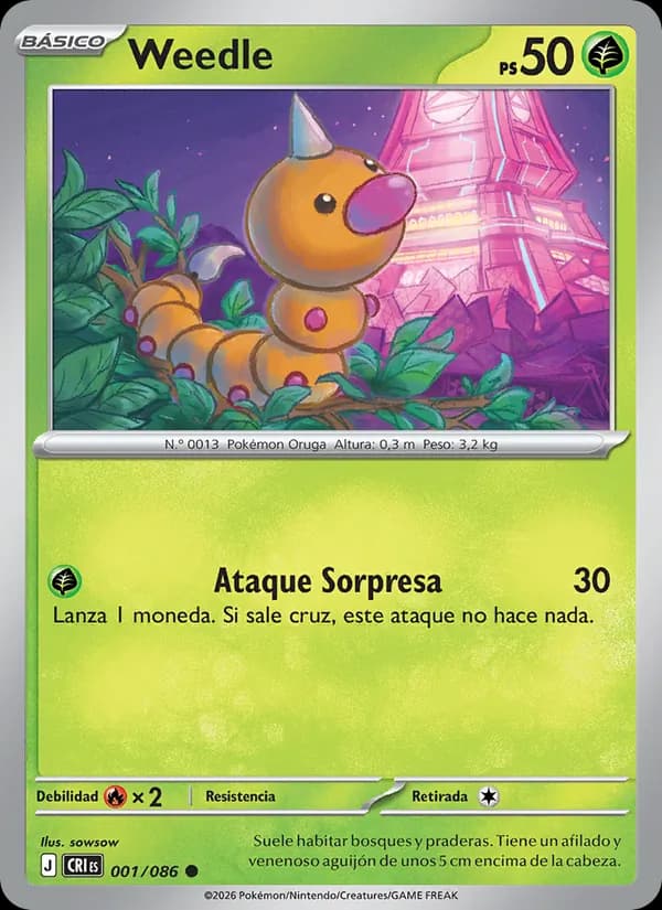 Weedle card in Spanish