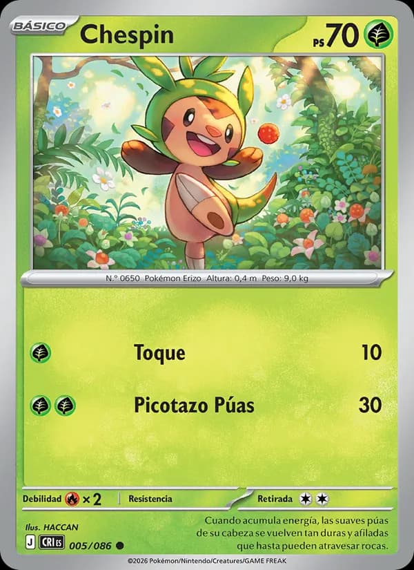 Chespin card in Spanish